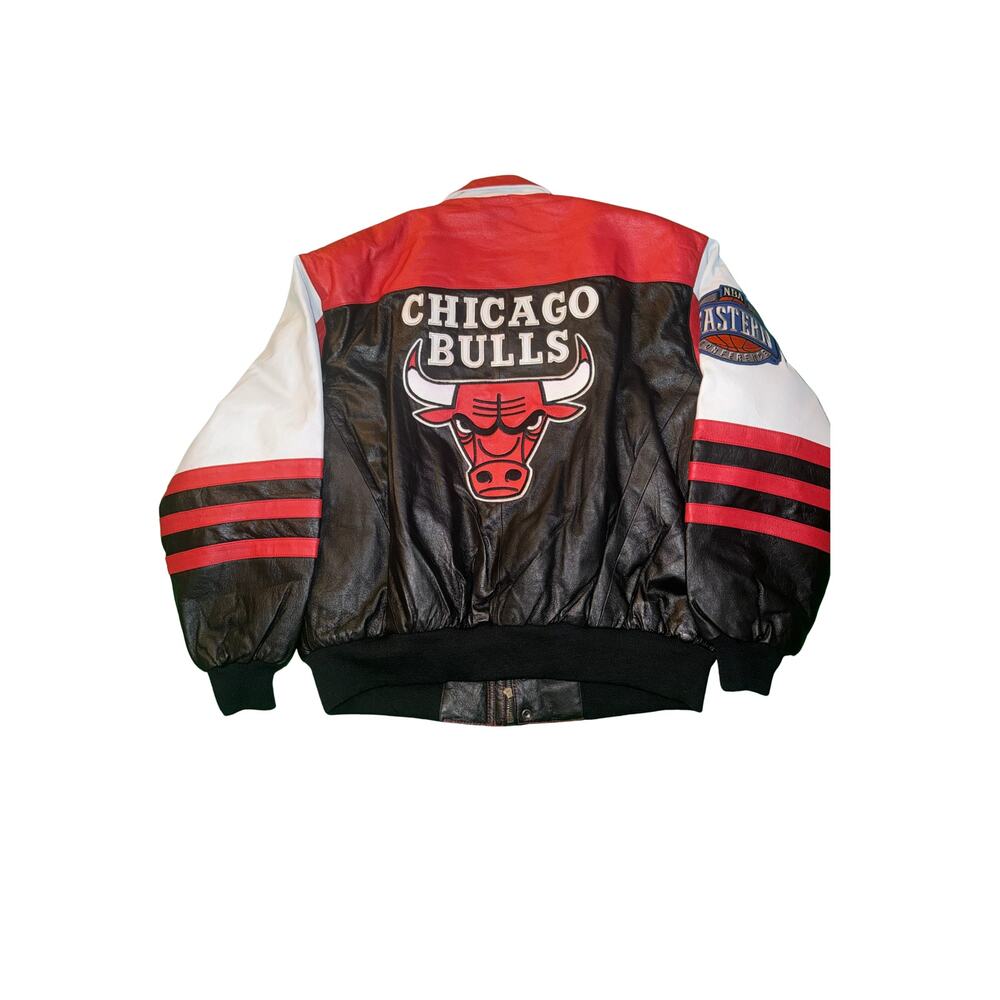 Jeff Hamilton Chicago Bulls genuine leather jacket, size XL from the 1990s - Picture 2 of 3